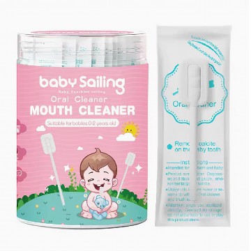 Lucky Baby Disposable Baby Soft Knitted Gauze Oral / Tongue Cleaner For Newborn Toothbrush Mouth Cleaning (60 Stick)