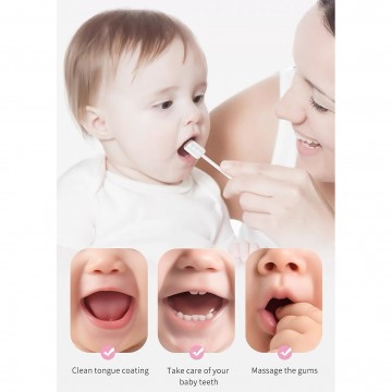 Lucky Baby Disposable Baby Soft Knitted Gauze Oral / Tongue Cleaner For Newborn Toothbrush Mouth Cleaning (60 Stick)