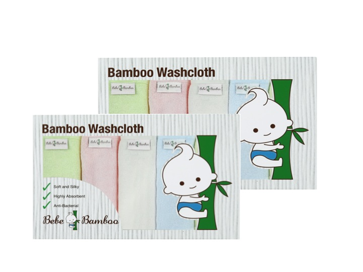 Bebe Bamboo 100% Bamboo Washcloth 5pcs (Box Of 2)