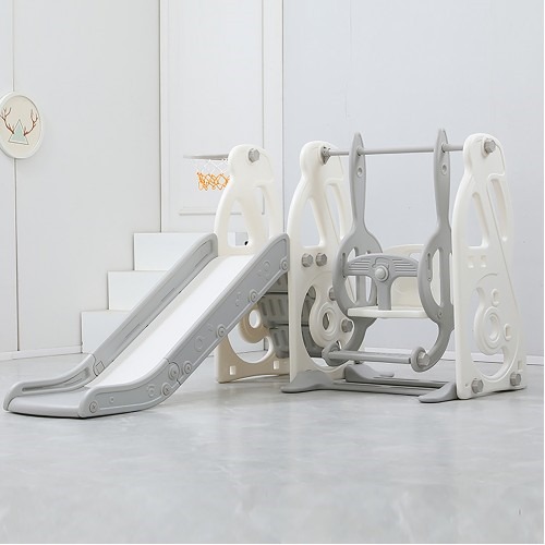 Lucky Baby Smart System Safety 3 In 1 Toddler Slide/Swing Playground - Grey (Indoor/Outdoor)