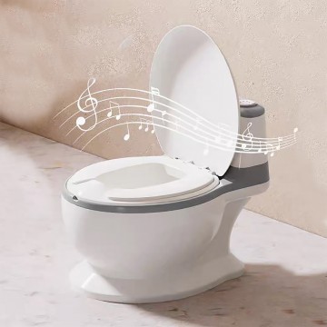 Lucky Baby Mini Toilet Potty W/Sound - Grey