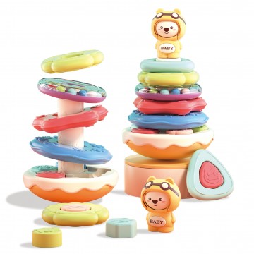 Lucky Baby Montessori Educative Learning Toys Puzzle Stacking Musical Tower