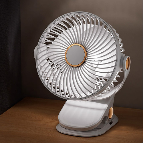 Lucky Baby Mini 360° Portable Clip On Fan W/Light (Rechargeable) - White