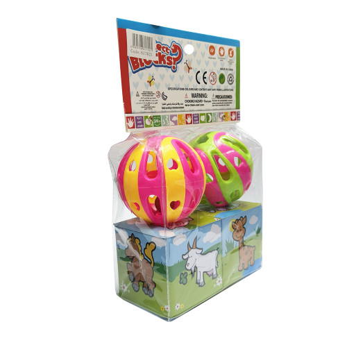 Lucky Baby 2pcs Soft Cube Block + 2 Rattle Ball Set