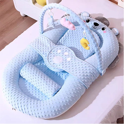 Lucky Baby Portable Bed With Toy Bar