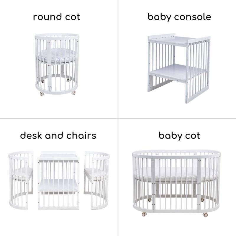 Bonbijou Doozy 7-in-1 Convertible Baby Cot Bundle
