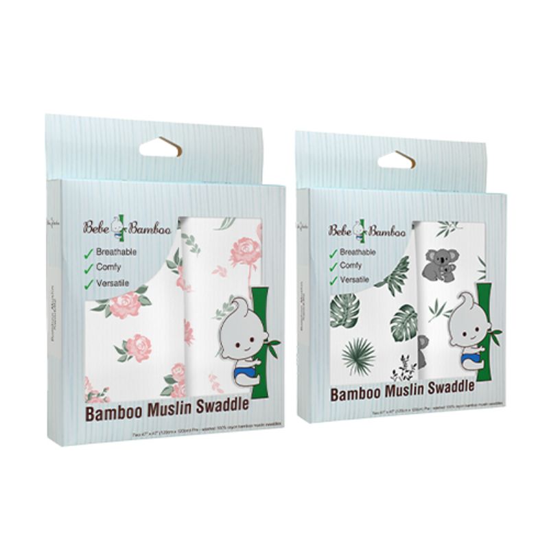 Bebe Bamboo 100% Organic Bamboo Muslin Swaddles (Bundle Of 2)