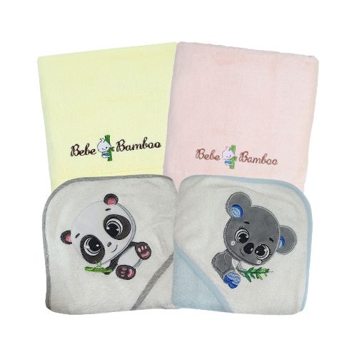Award Winning Bebe Bamboo Hooded Towels / Kids Bath Towel - Bundle Of 4 (Choose Design At Booth)