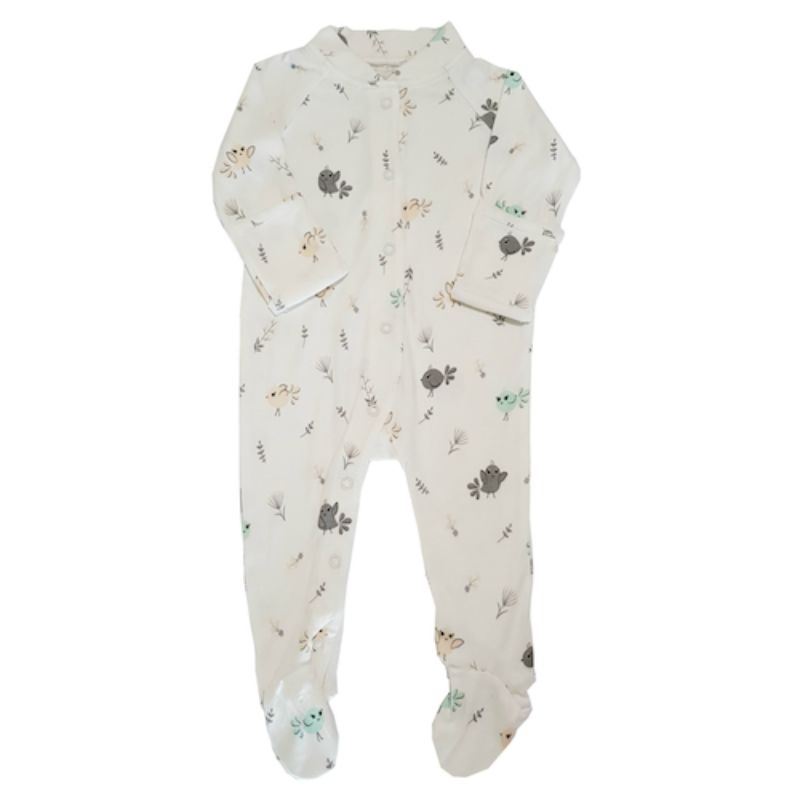 Bebe Bamboo Footie With Foldover Mitten (Birdie)