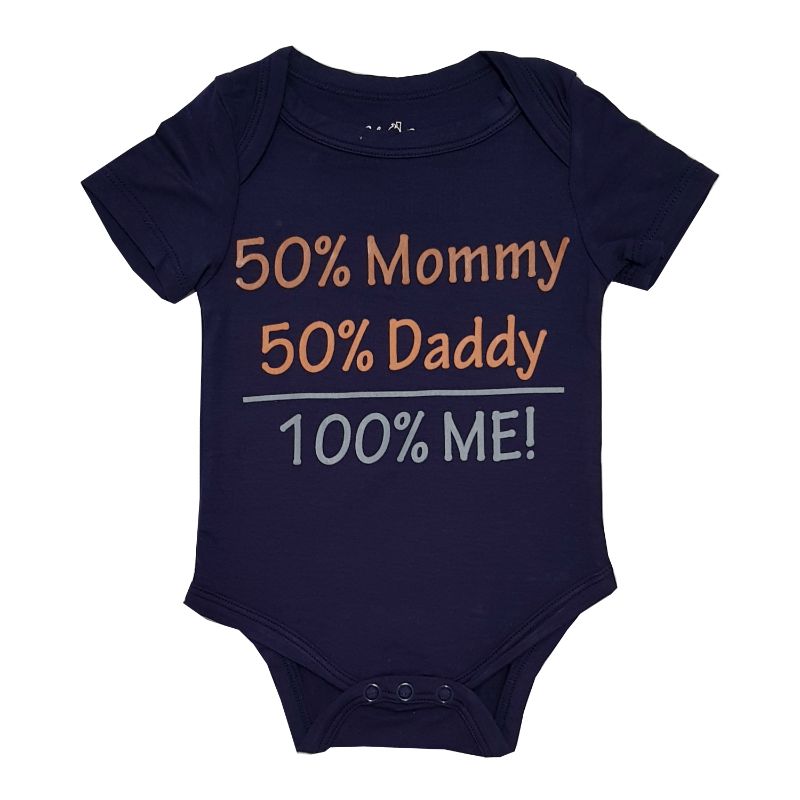 Bebe Bamboo Cute Saying Onesie (50% Mommy, 50% Daddy, 100% Me)