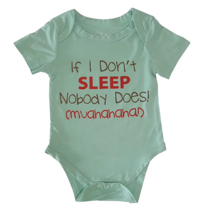 Bebe Bamboo Cute Saying Onesie (If I Don't Sleep, Nobody Does)