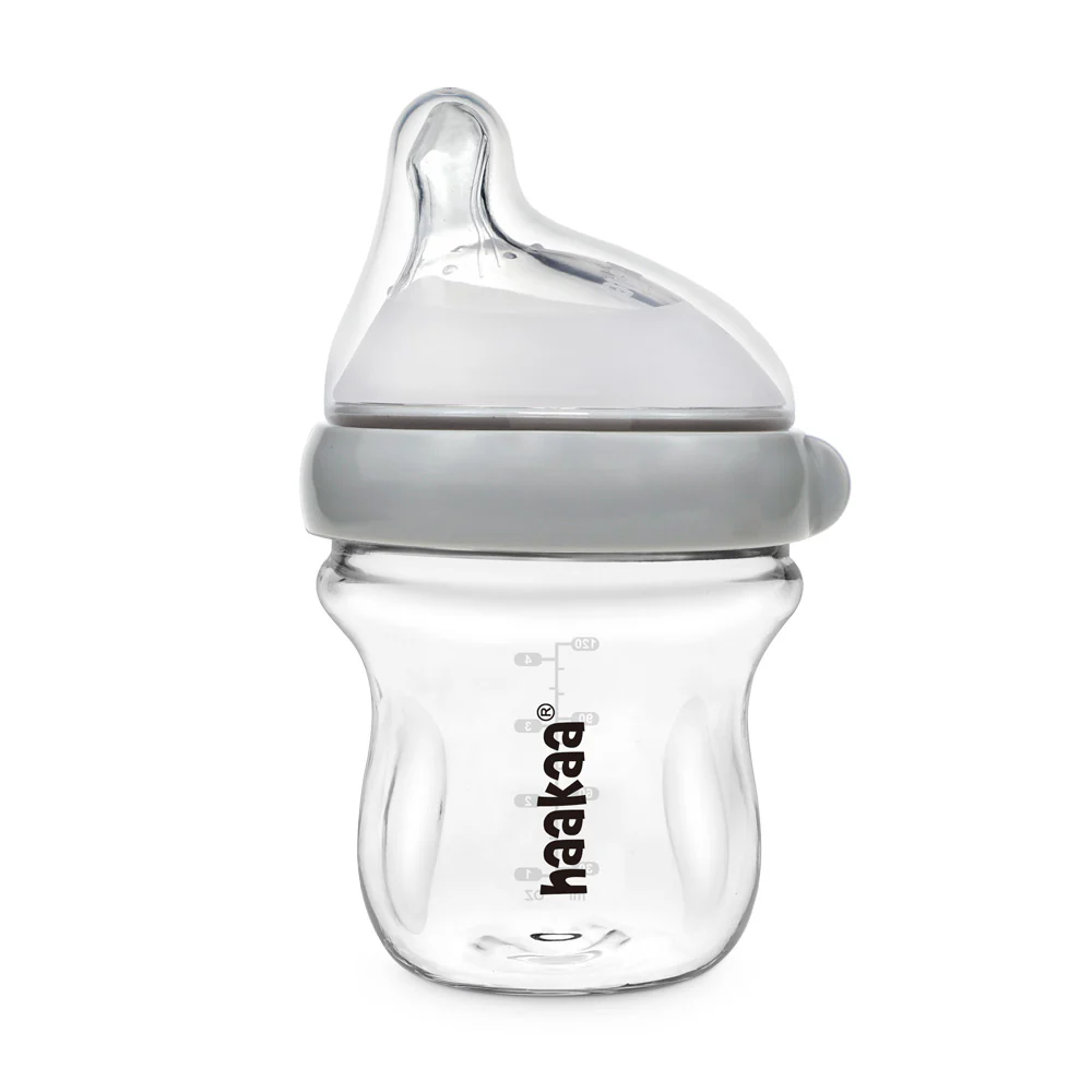 (Bottle Trade-In - 50% OFF) Haakaa Gen. 3 Glass Baby Bottle - Grey