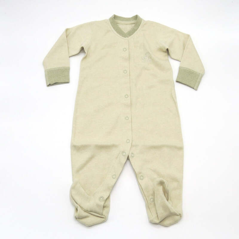 Baby Piper Long Sleeve Romper W Socks 100% Organic Cotton Dye-Free (1107) Green