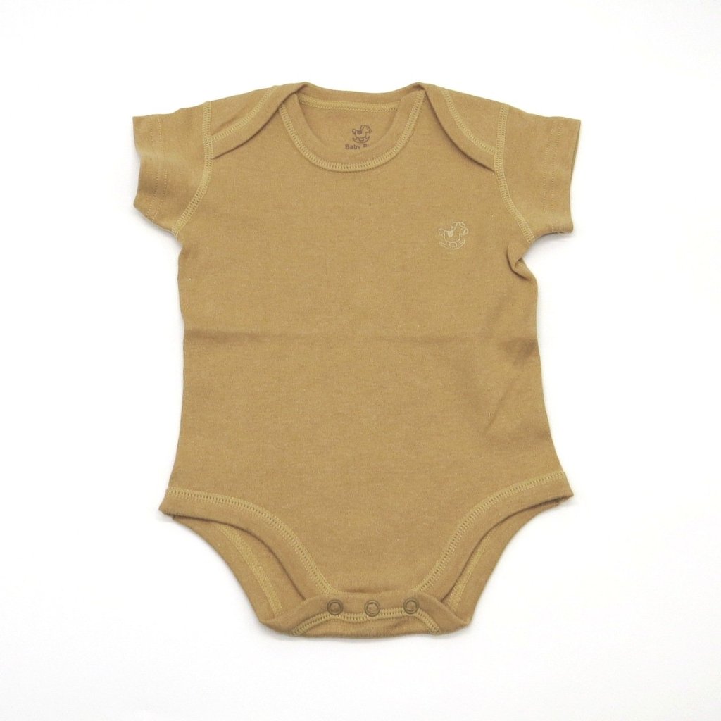Baby Piper Short Sleeve Onesie 100% Organic Cotton Dye-Free (1115) Brown