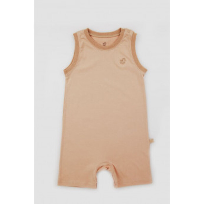 Baby Piper Sleeveless Romper 100% Organic Cotton Dye-Free (1127) Brown