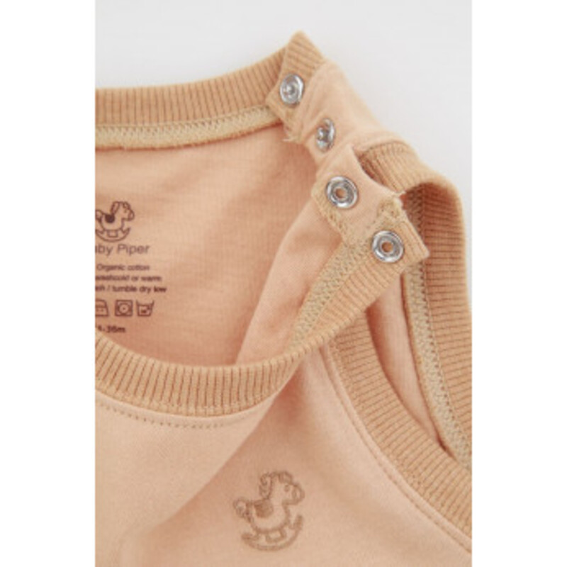 Baby Piper Sleeveless Romper 100% Organic Cotton Dye-Free (1127) Brown