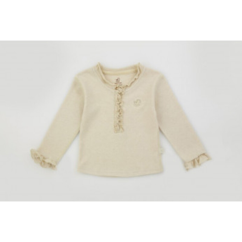 Baby Piper Long Sleeve Top With Ruffles 100% Organic Cotton Dye-Free (1130) Green