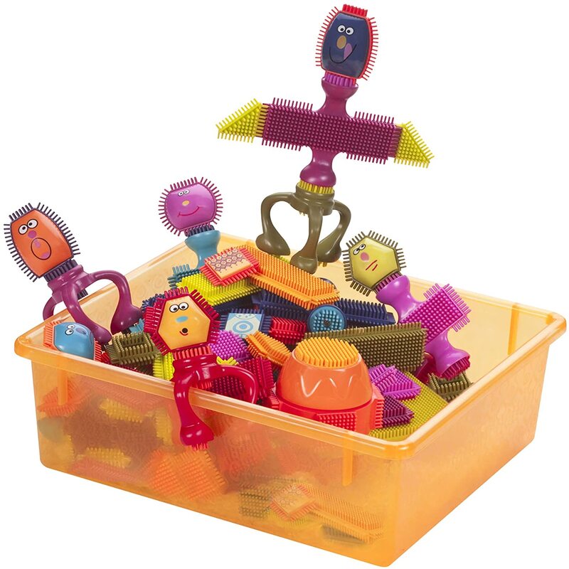 B.Toys Bristle Block Spinaroos 75 Pieces STEM Toy Set