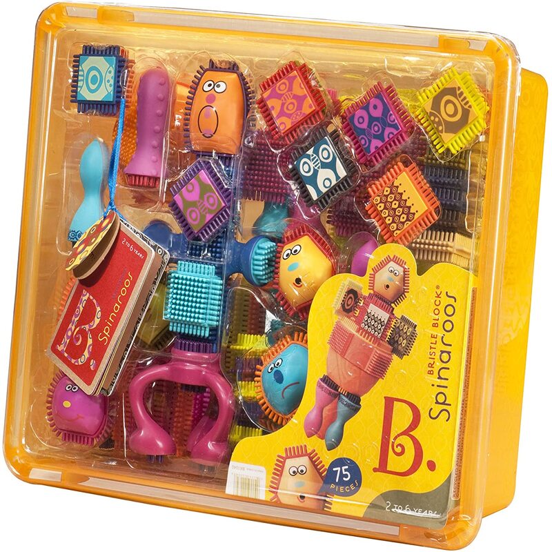 B.Toys Bristle Block Spinaroos 75 Pieces STEM Toy Set