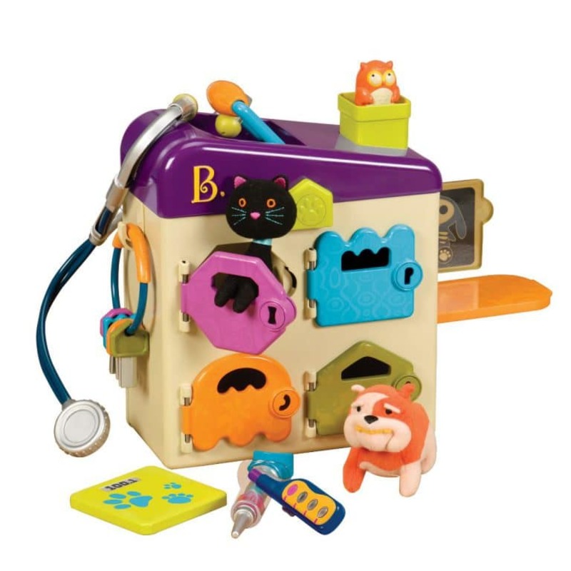 B.Toys Pet Vet Clinic Set With 4 Color-match Keys And 6 Accessories