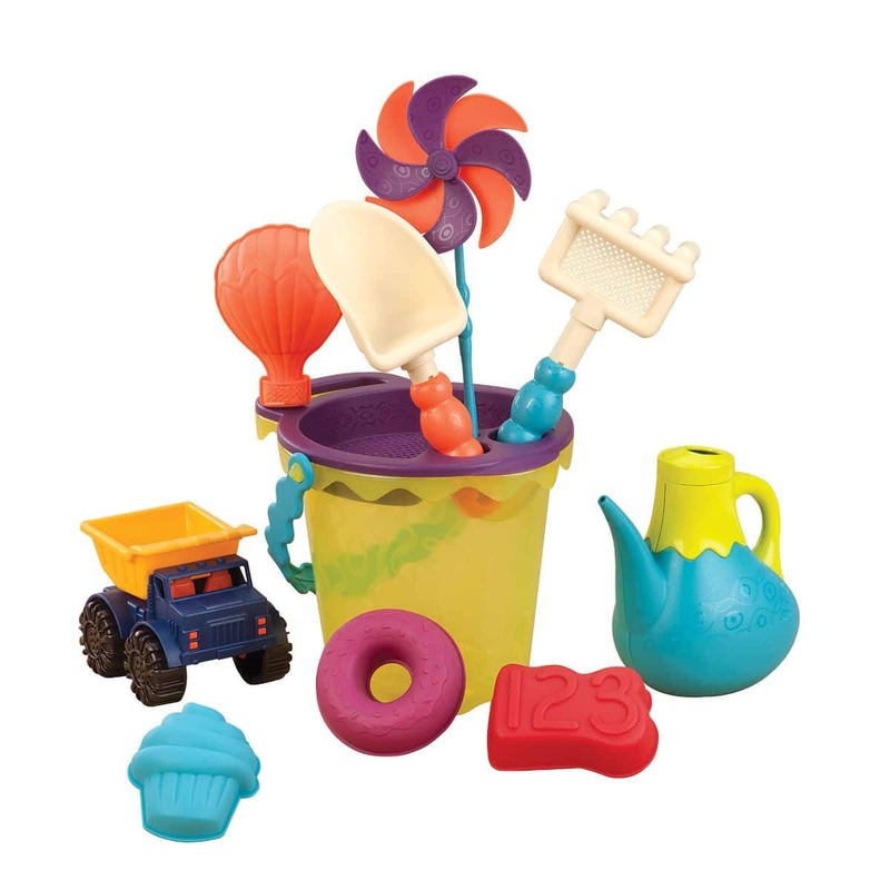 B.Toys Summer Beach Bag With Bucket And 10 Accessories Beach Toy
