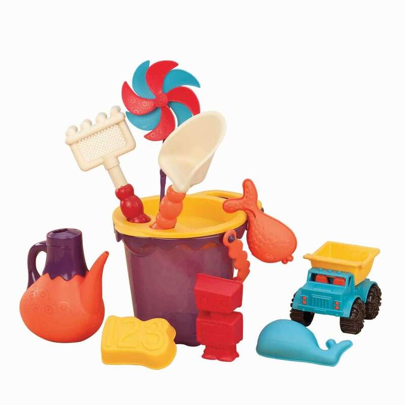 B.Toys Summer Beach Bag With Bucket And 10 Accessories Beach Toy