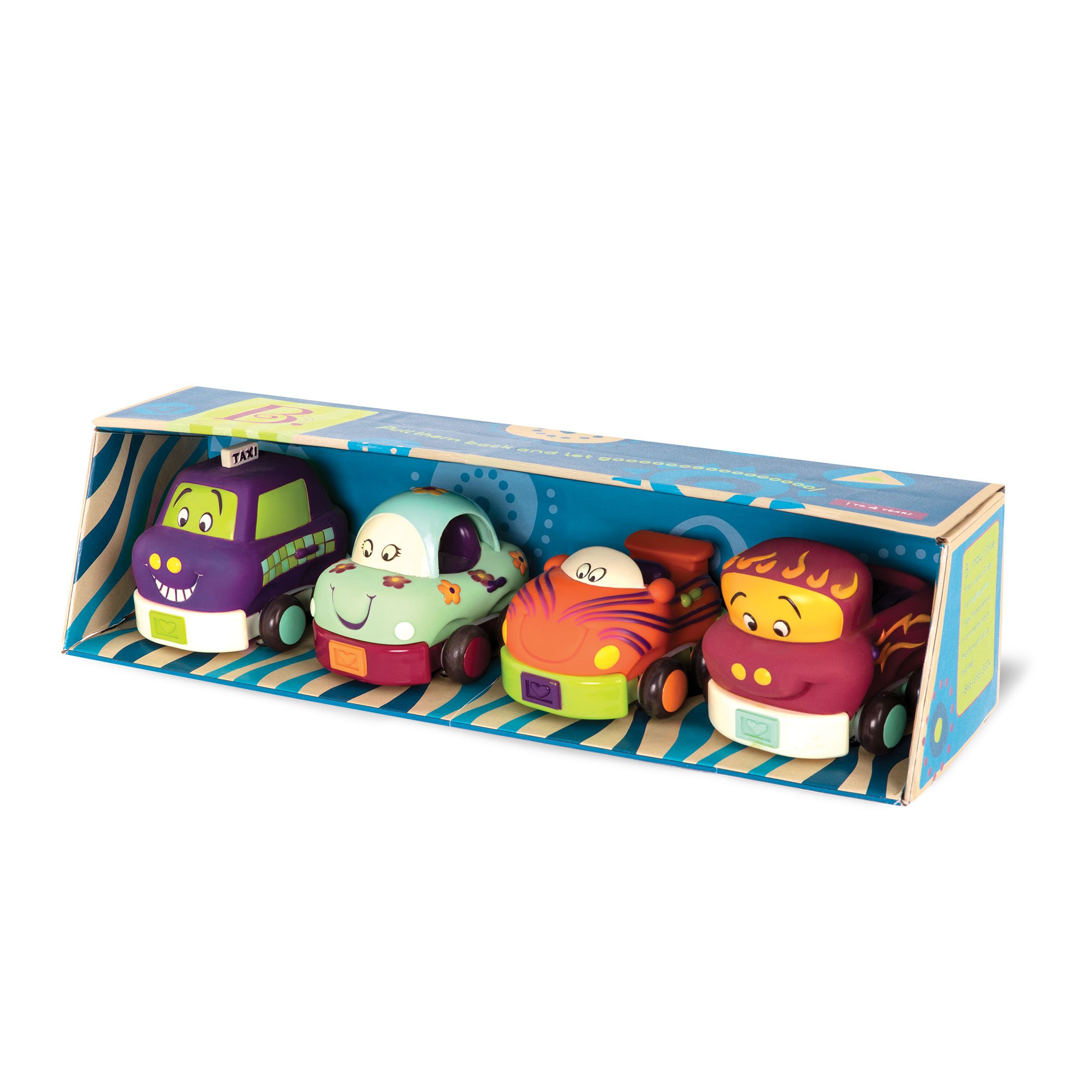 B.Toys Wheeee-ls Soft Cars Pull Back Vehicles Set