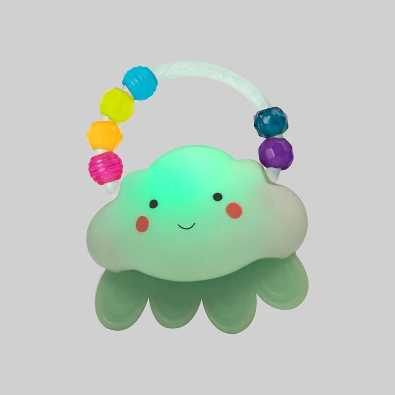 B.Toys Rain Glow Squeeze, Light-Up Cloud Rattle & Teether