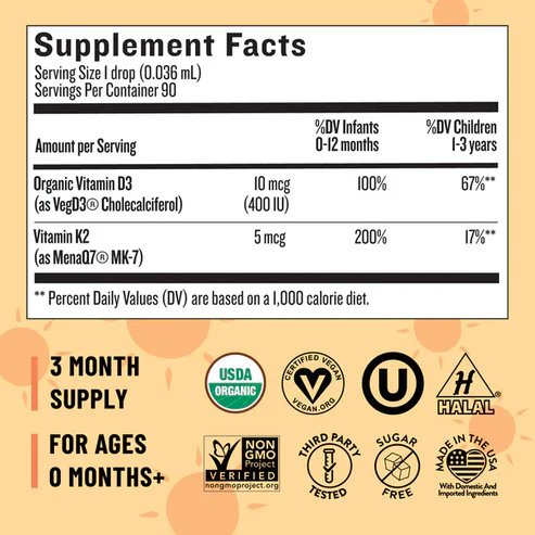 Legendairy Milk Baby Vitamin D3 & K2 Liquid Drops