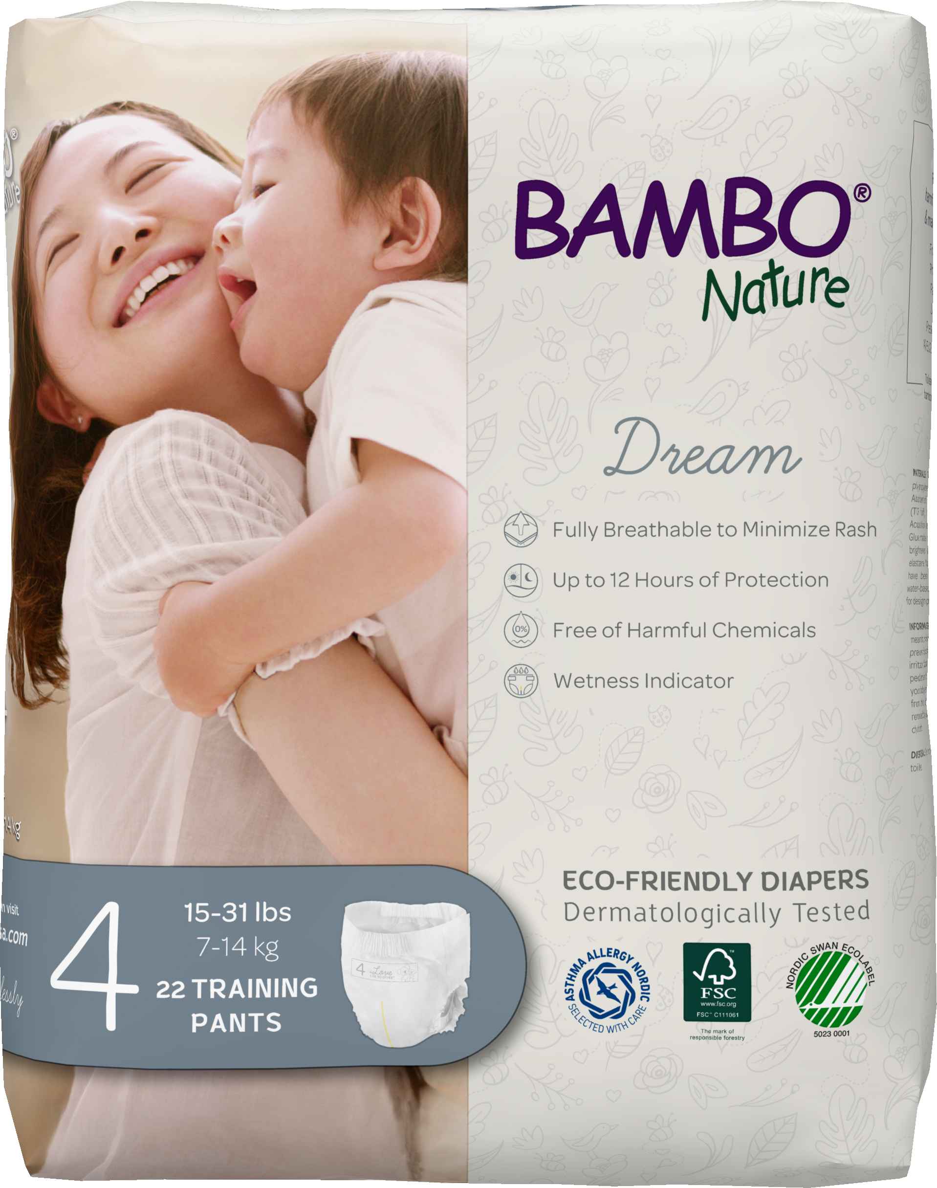 Bambo Nature Dream Baby Training Pants Size 4 / 7-14 Kg (22/pk)