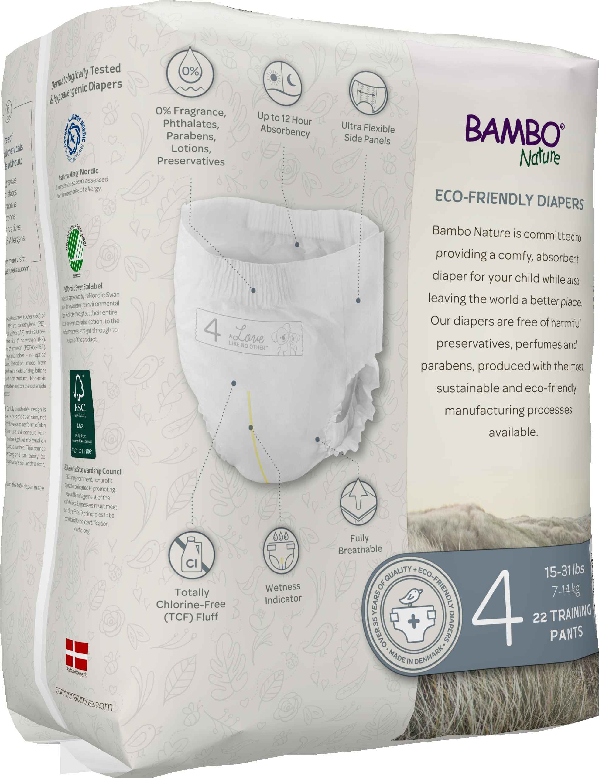 Bambo Nature Dream Baby Training Pants Size 4 / 7-14 Kg (22/pk)