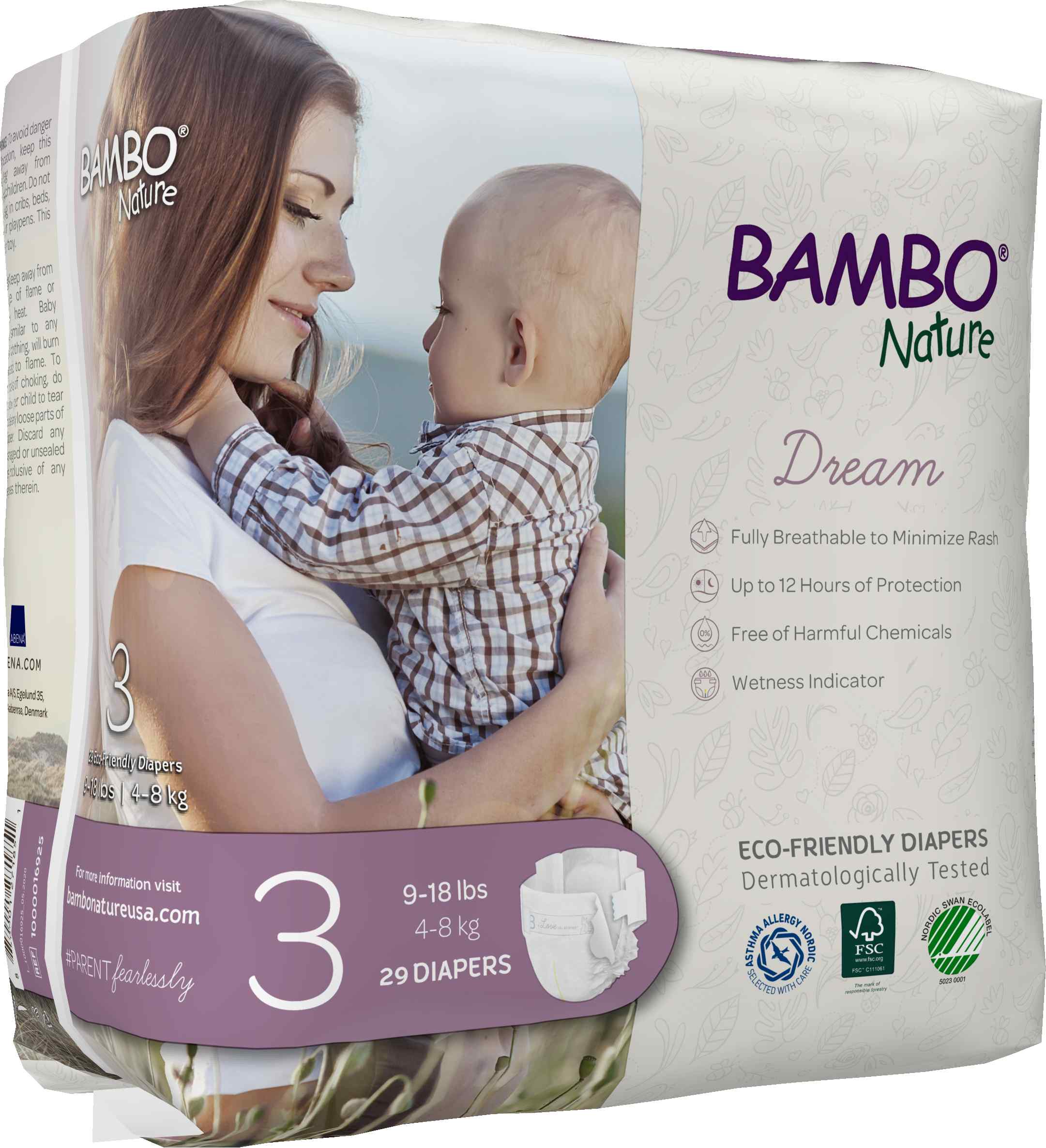 Bambo Nature Dream Baby Diaper Size 3 / 4-8 Kg (29/pk)