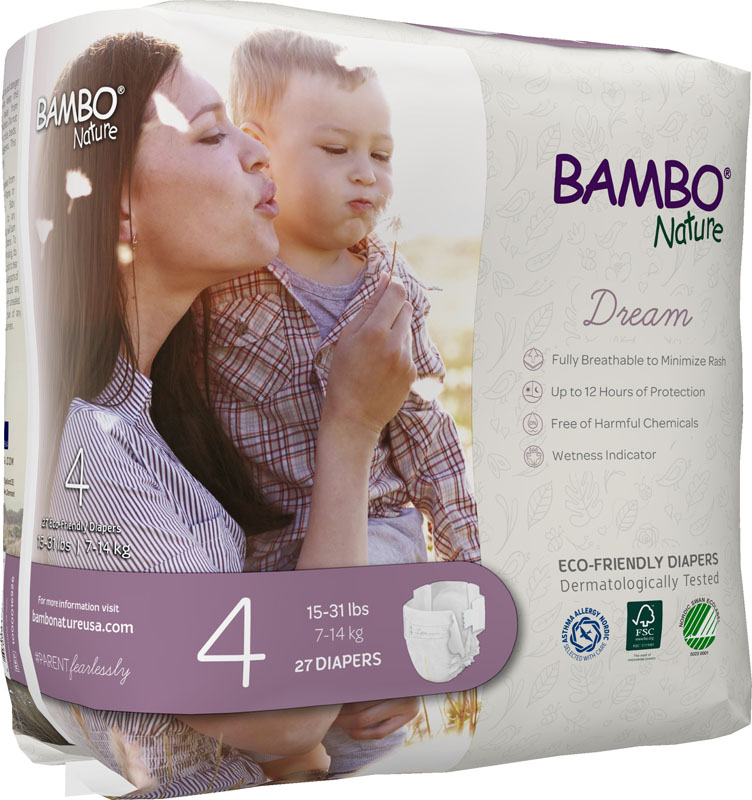 Bambo Nature Dream Baby Diaper Size 4 / 7-14 Kg (27/pk)