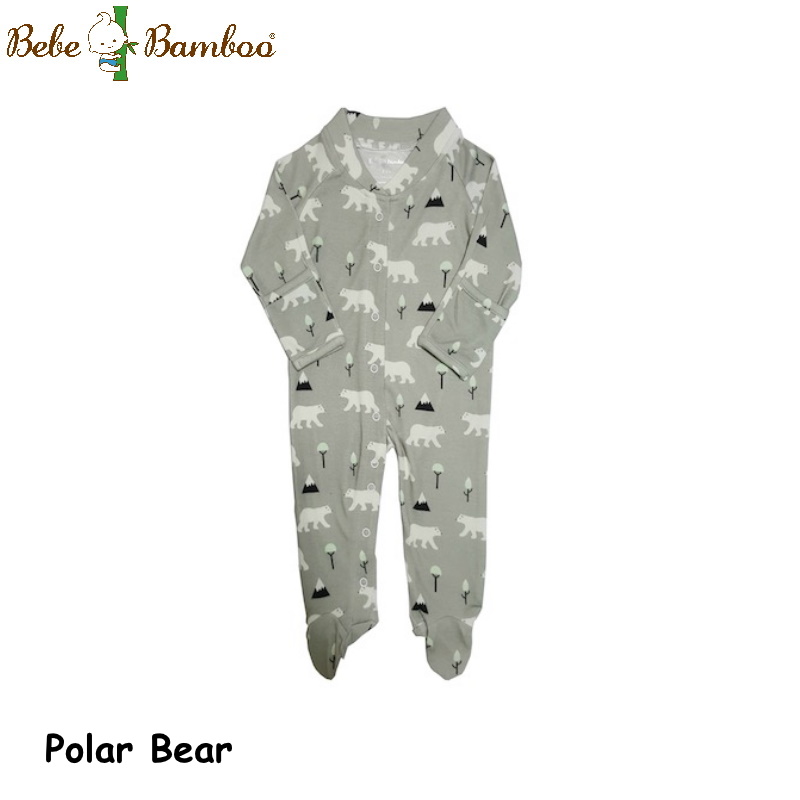 Bebe Bamboo Footie With Foldover Mitten (Polar Bear)