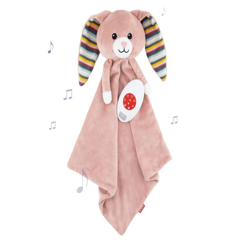 Zazu Comforter Soft Toy With Cry Sensor, Heartbeat Sound And Melodies - Becky The Bunny