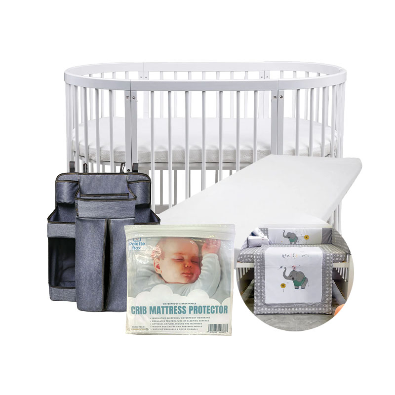 Bonbijou Doozy 7-in-1 Convertible Baby Cot Bundle