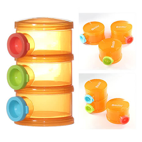 Basilic Milk Powder Stacker W/3 Cover - Yellow