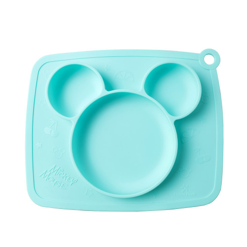 Lucky Baby Disney Silicone Portable Non Slip Suction Plates Placemat With Spoon