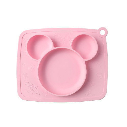 Lucky Baby Disney Silicone Portable Non Slip Suction Plates Placemat With Spoon