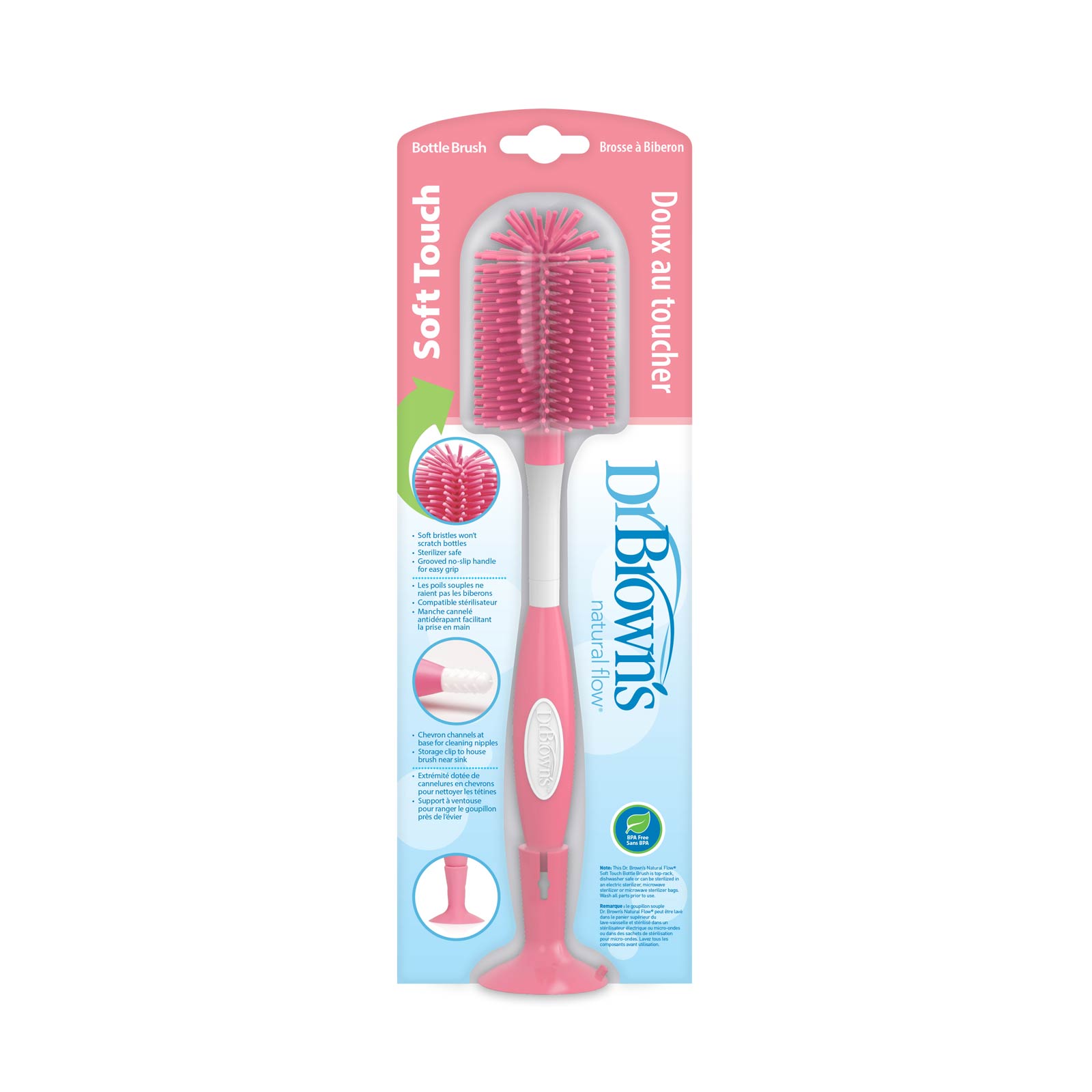 Dr Brown's Soft Touch Bottle Brush - (NON-METAL, NO SPONGE)