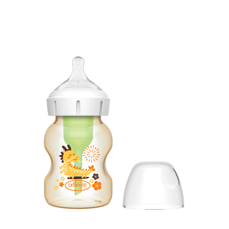 Dr Brown's 5 Oz/150 Ml PPSU Wide-Neck Options+ Bottle With Deco, 1pcs