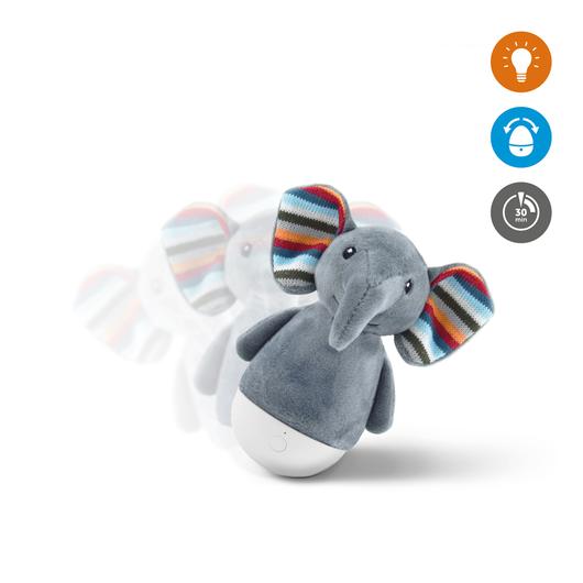 Zazu Tumbler Lamp With Muli-color Nightlight By Touch Sensor, Elli The Elephant