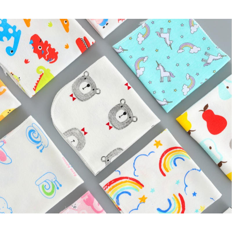 Emmanuel Baby 2-Layers Washcloth Bib Face (0-24M) - Pack Of 10