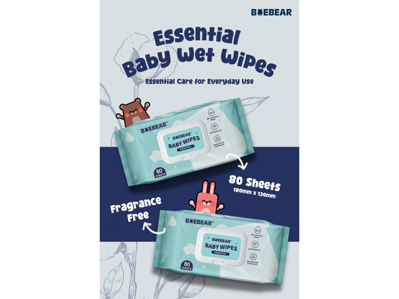 Baebear Essential Baby Wet Wipes 80 Sheets