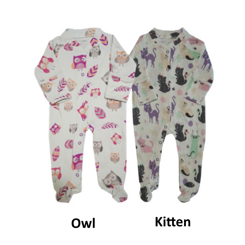 Bebe Bamboo Footie With Foldover Mitten (Kitten)