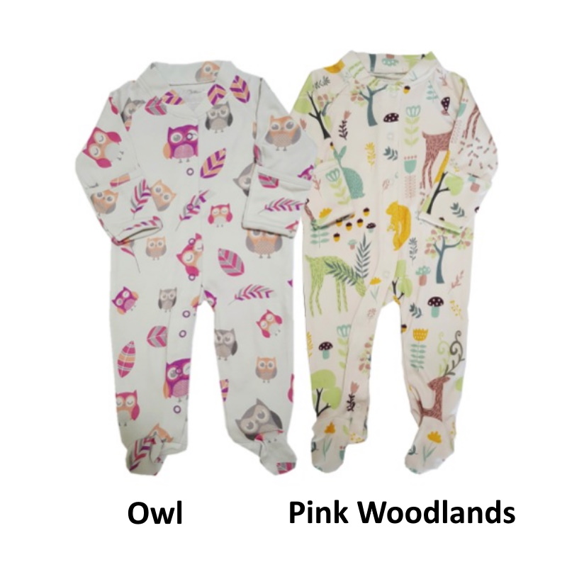 Bebe Bamboo Footie With Foldover Mitten (Owl)