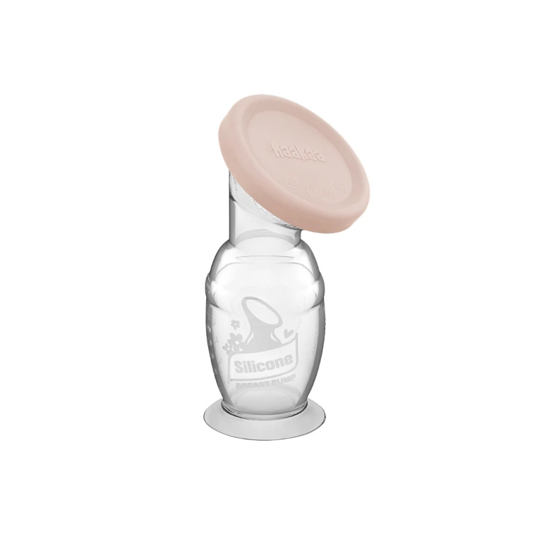 Haakaa 100ml Silicone Breast Pump & Silicone Cap - Grey / Blush / Lavender