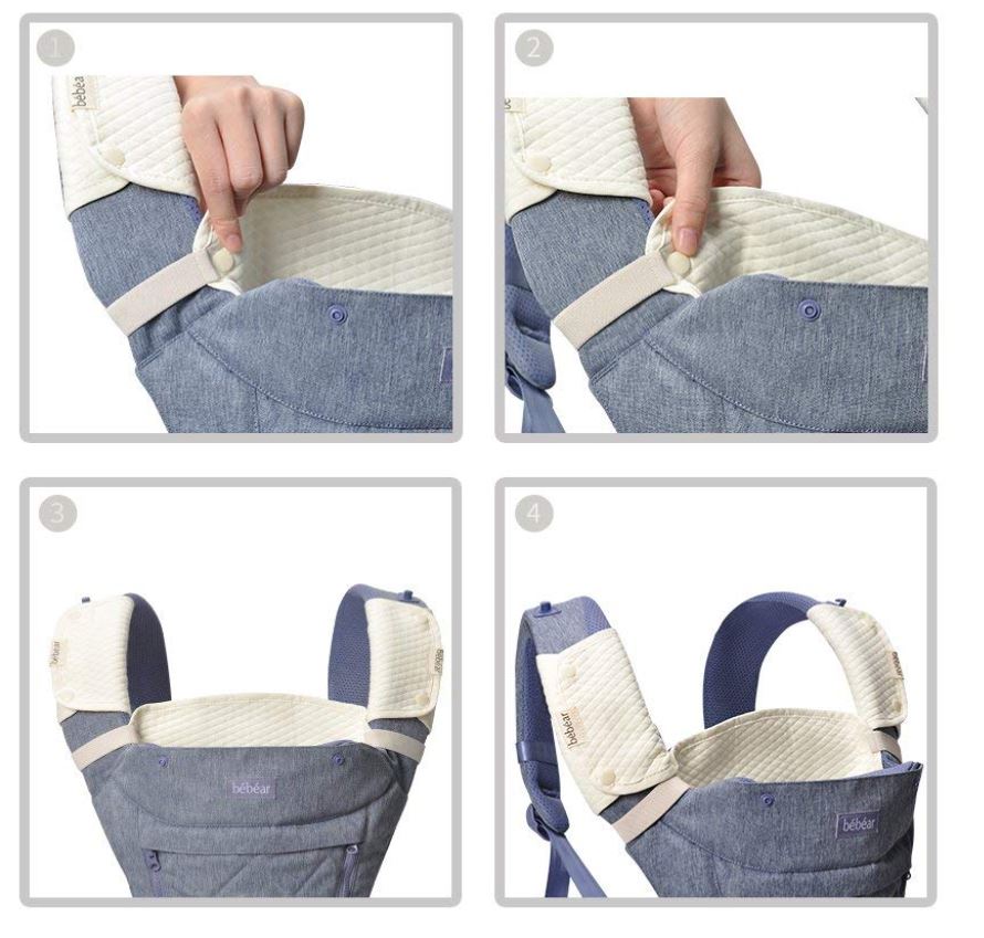 Bebear Teething Combo - 1 Set Of Teething And 1 Pc Bib (Light Cream)