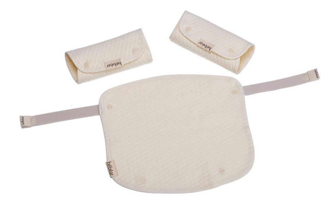 Bebear Teething Combo - 1 Set Of Teething And 1 Pc Bib (Light Cream)