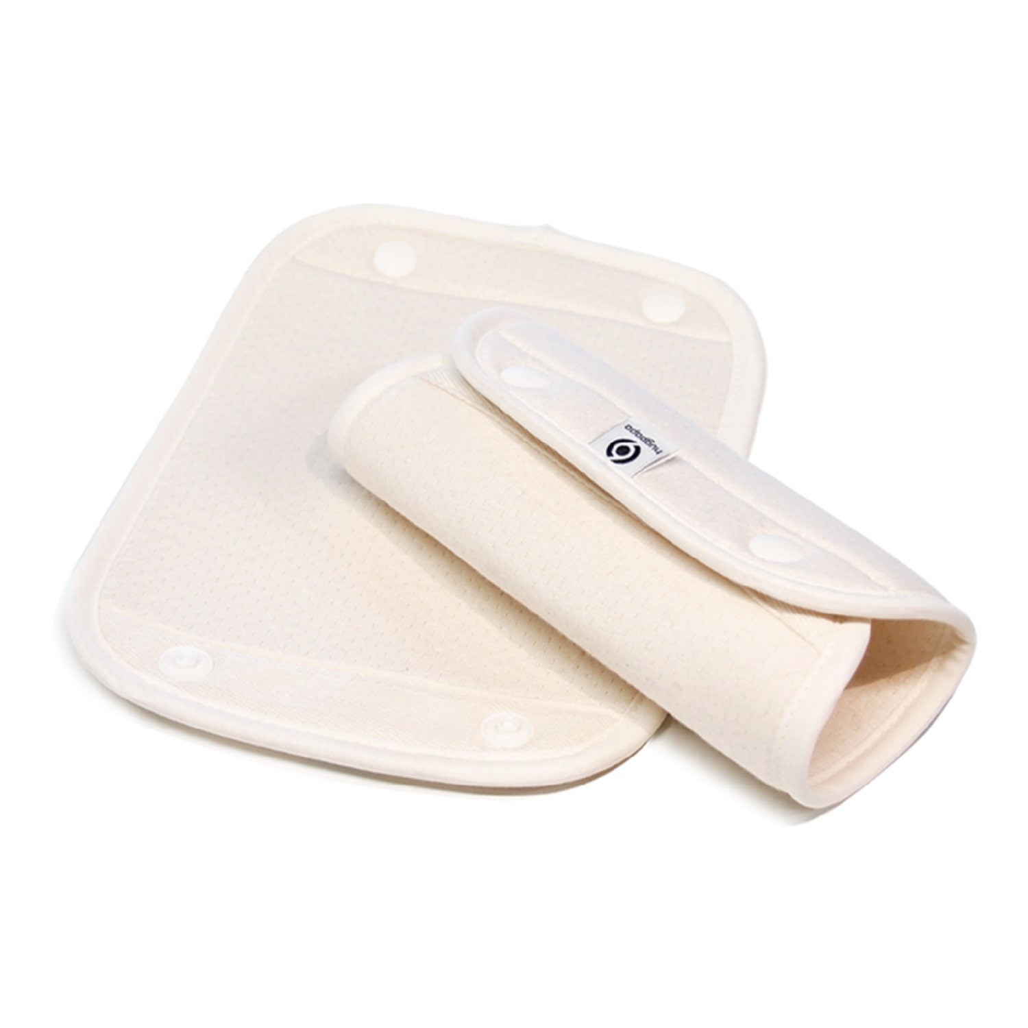 Hugpapa Foldable 100% Organic Carrier Teething Pads 2 Pieces With Non-Toxic Snap Button